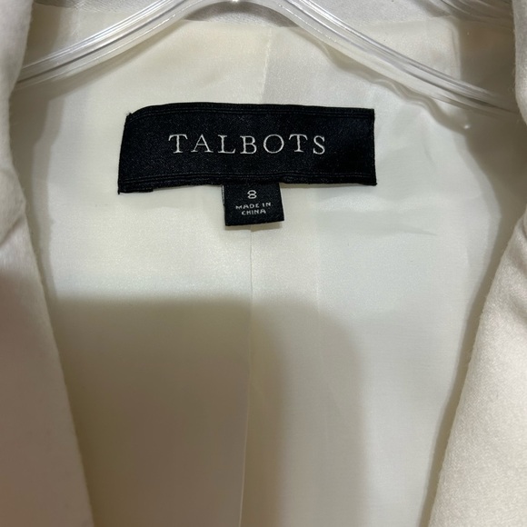 Talbots Season-less Wool Blazer Classic Off White 2 Button Single Breast Jacket - Picture 8 of 9